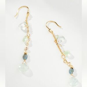 Anthropologie Linear Stone Drop Earrings